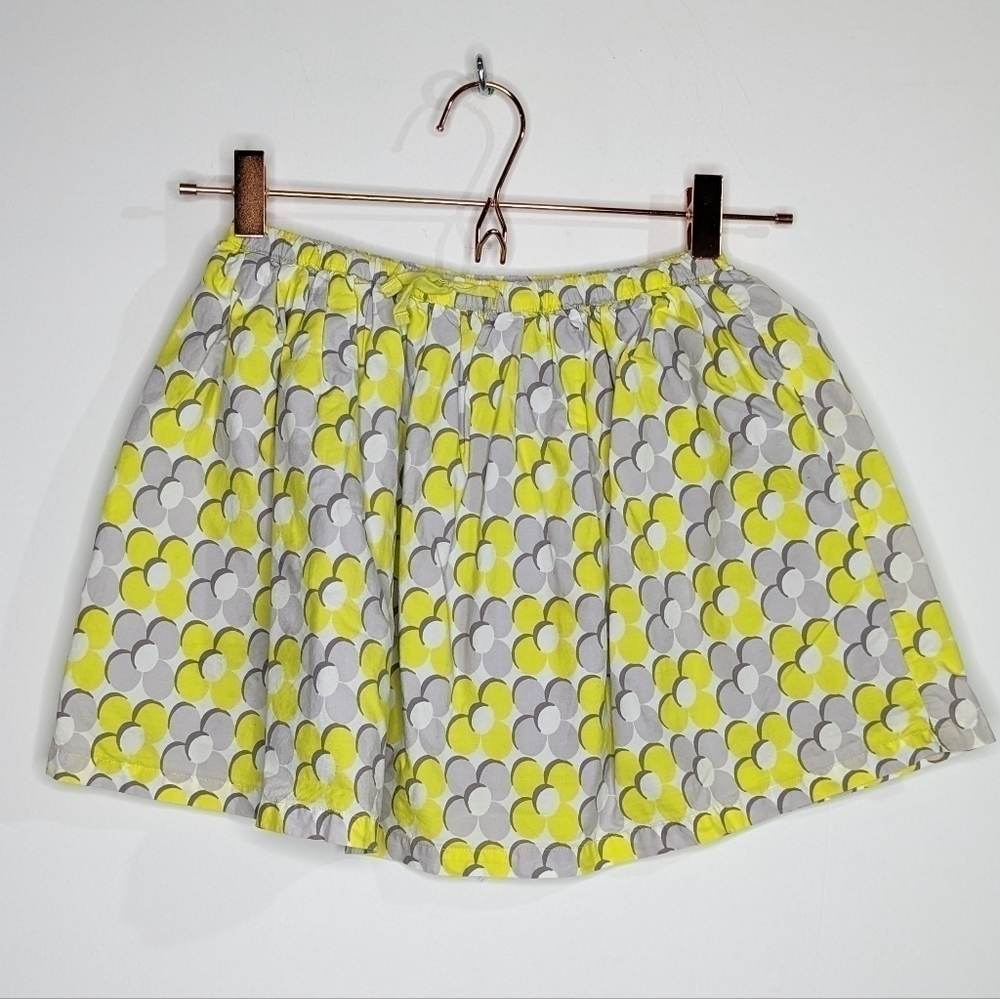 ✨3/$15 Mini Boden yellow grey floral skirt 7/8